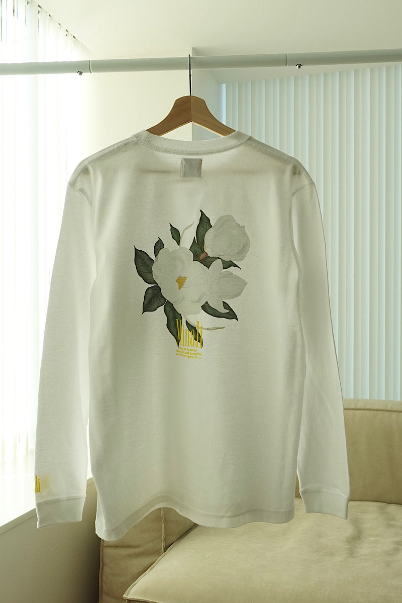 【再入荷】White Flower long T-shirt(UNISEX)